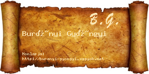 Burányi Gyöngyi névjegykártya