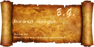 Burányi Gyöngyi névjegykártya